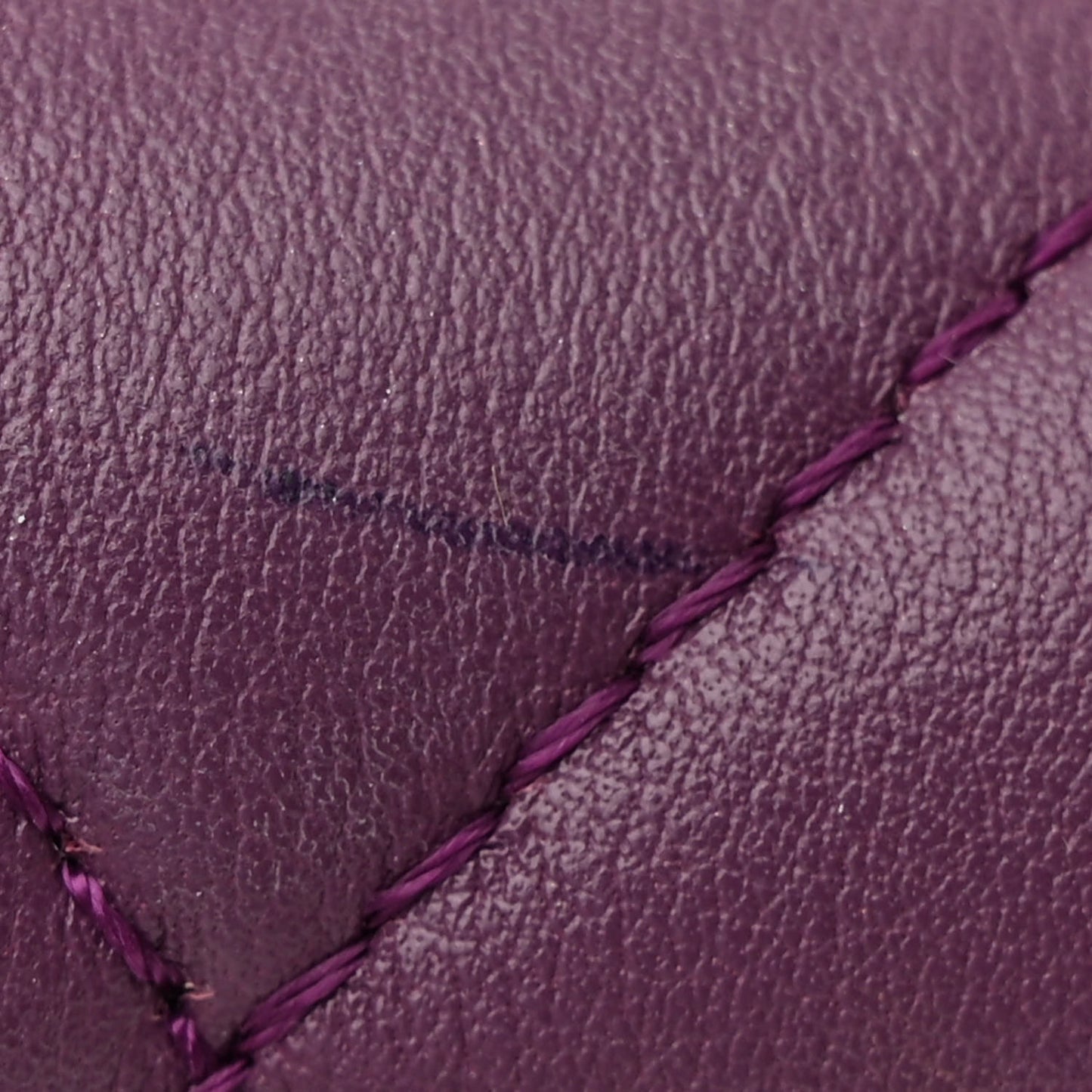 Calfskin Resin Quilted Mini Flap Purple