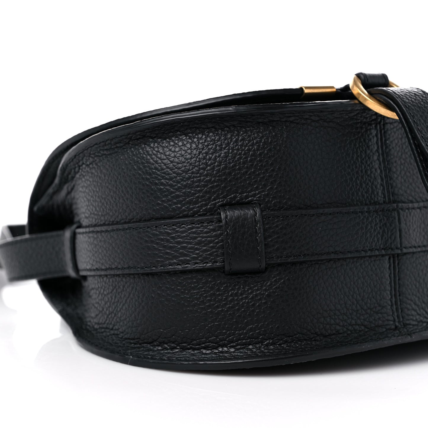 Calfskin Mini Marcie Round Crossbody Bag Black