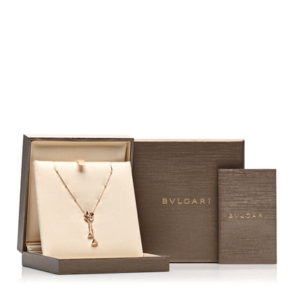 Bulgari 18K Rose Gold Diamond Fiorever Drop Necklace 5 of 5