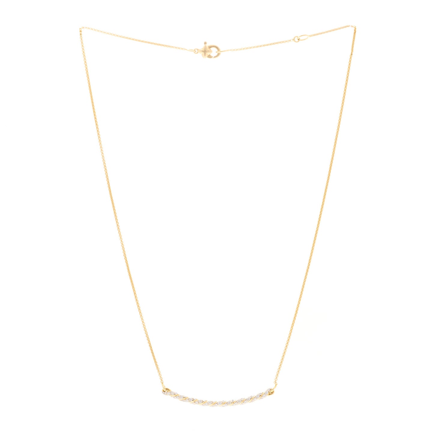 18K Yellow Gold Diamond Paveflex Petite Pave Station Necklace