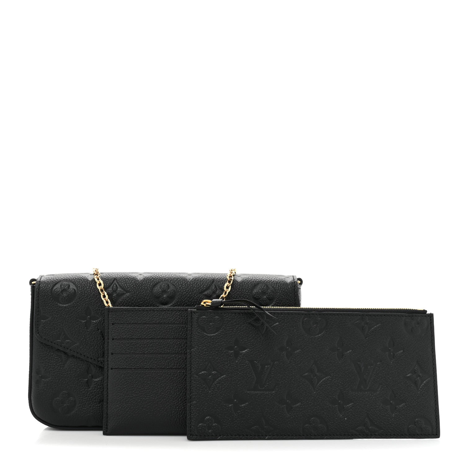 Louis Vuitton Empreinte Pochette Felicie Chain Wallet Black 1 of 12