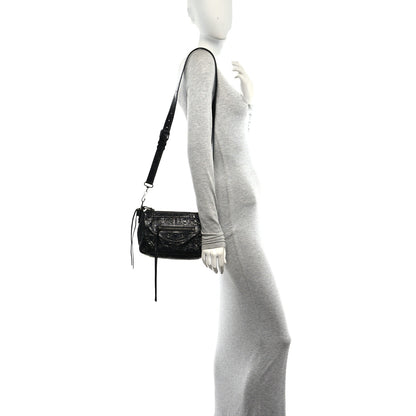 Balenciaga Metallized Agneau Arena Classic Hardware Mini Le City Moto Black 2 of 10
