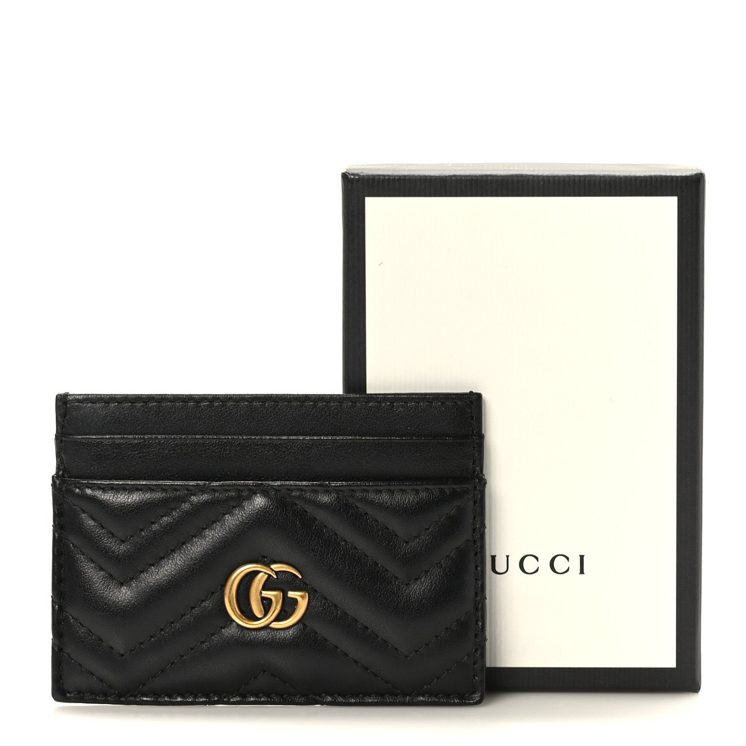 Gucci Calfskin Matelasse GG Marmont Card Holder Black 7 of 7