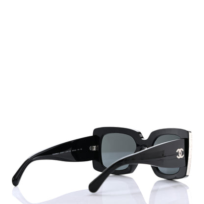Chanel Acetate Rectangle Sunglasses 5435 Black 4 of 7