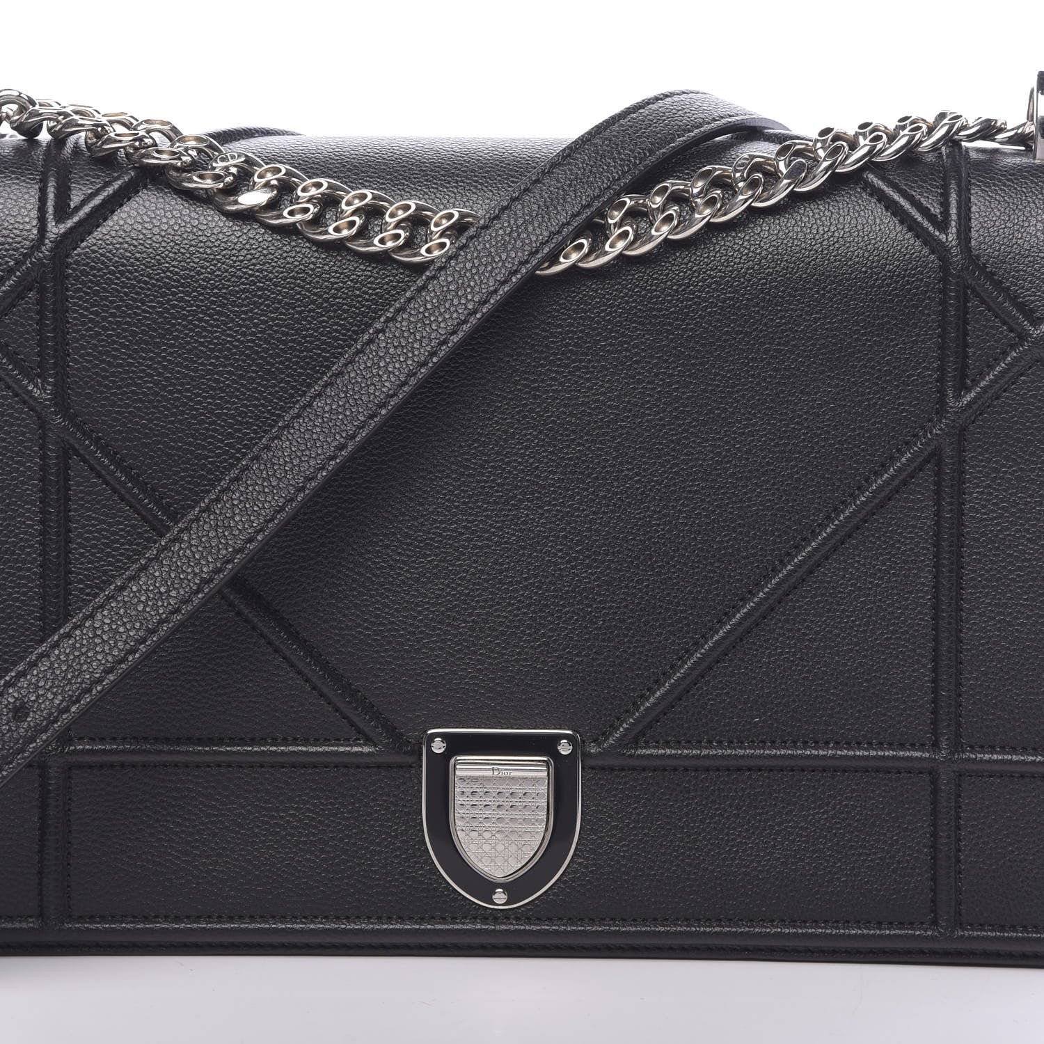 Christian Dior Grained Calfskin Large Diorama Flap Bag Black 8 of 10