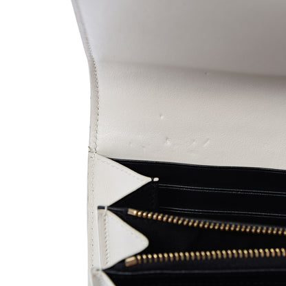 Saint Laurent Calfskin Star Print Classic Monogram Cassandre Wallet White 7 of 9