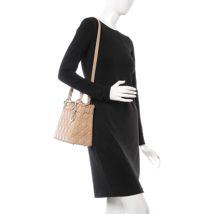 Christian Dior Lambskin Cannage Medium Lady Dior Beige 2 of 11