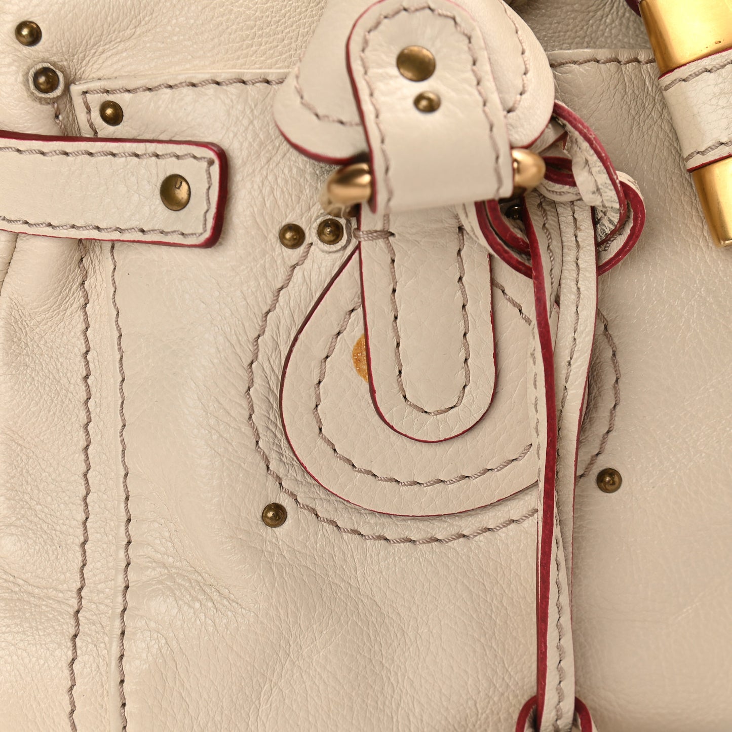 Calfskin Medium Paddington Satchel Off White