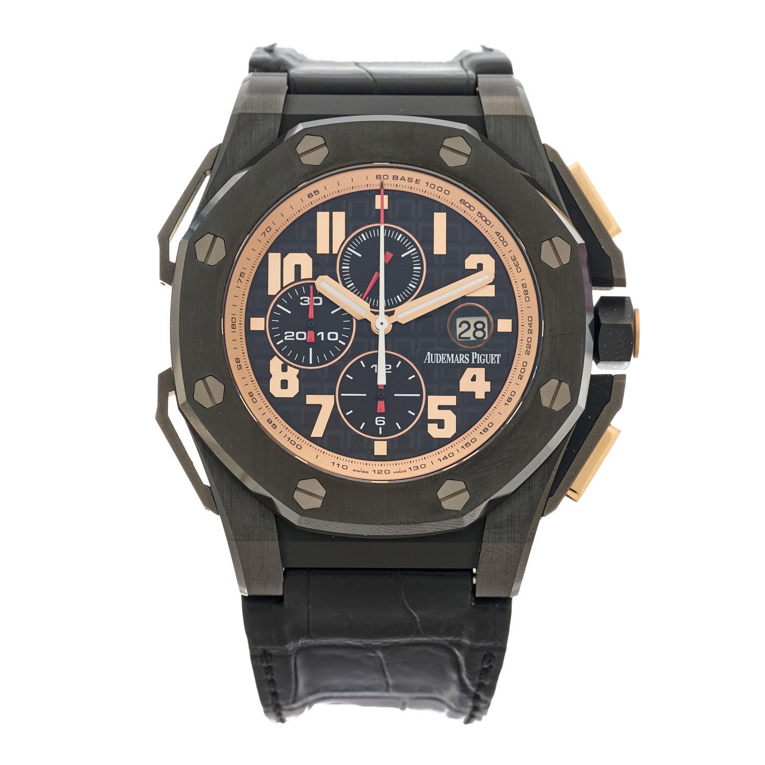 Audemars Piguet Ceramic Alligator 48mm Royal Oak Offshore Legacy Arnold Automatic Watch Black 26378IO.OO.A001KE.01 1 of 5