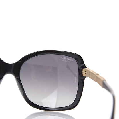 Chanel Crystal Baguette Polarized Square Sunglasses 5308-B Black 8 of 11