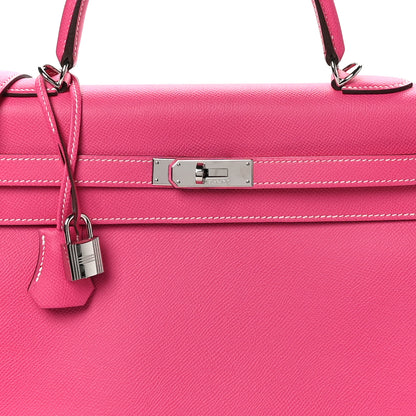 Hermes Epsom Candy Kelly Retourne 35 Rose Tyrien Tosca 8 of 10