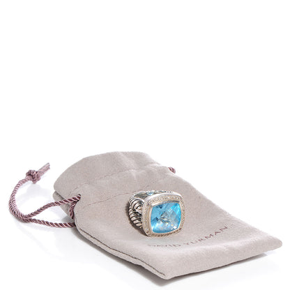 David Yurman Sterling Silver Diamond Blue Topaz 14mm Albion Ring 52 6 6 of 6