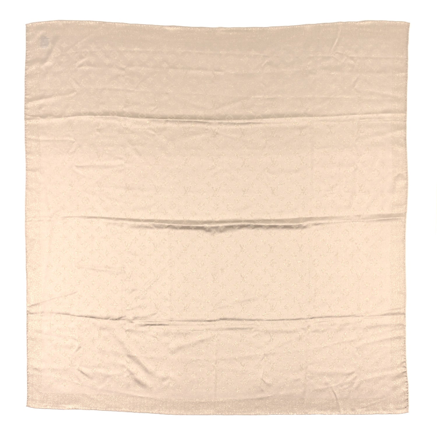 Louis Vuitton Silk Metallic Wool Monogram Shine Shawl Starlight Beige 1 of 3