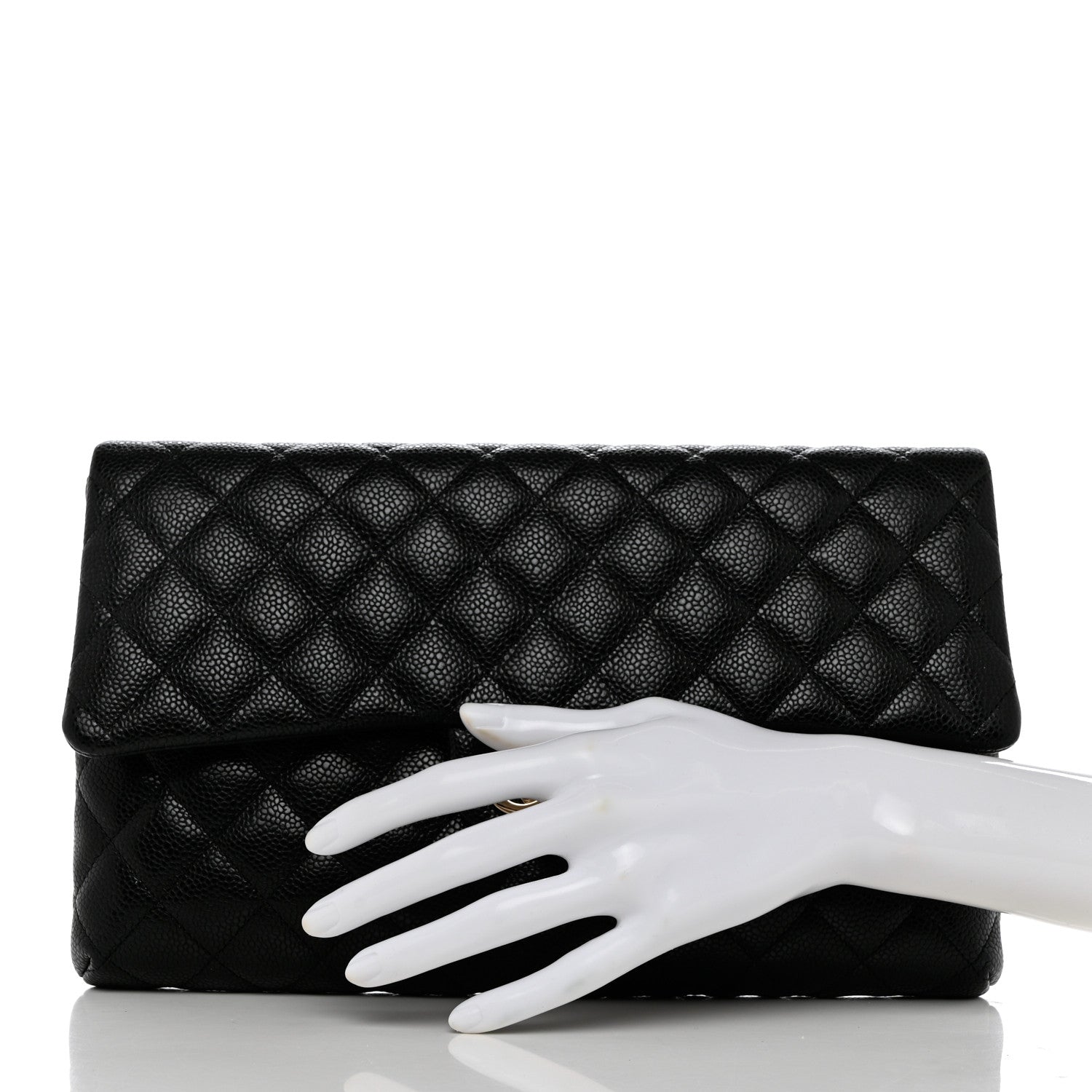 Chanel Caviar Quilted Flap Clutch Black 2 of 8