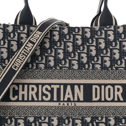 Christian Dior Oblique Calfskin Medium Book Tote With Strap Blue Multicolor Blue Multicolor 8 of 12