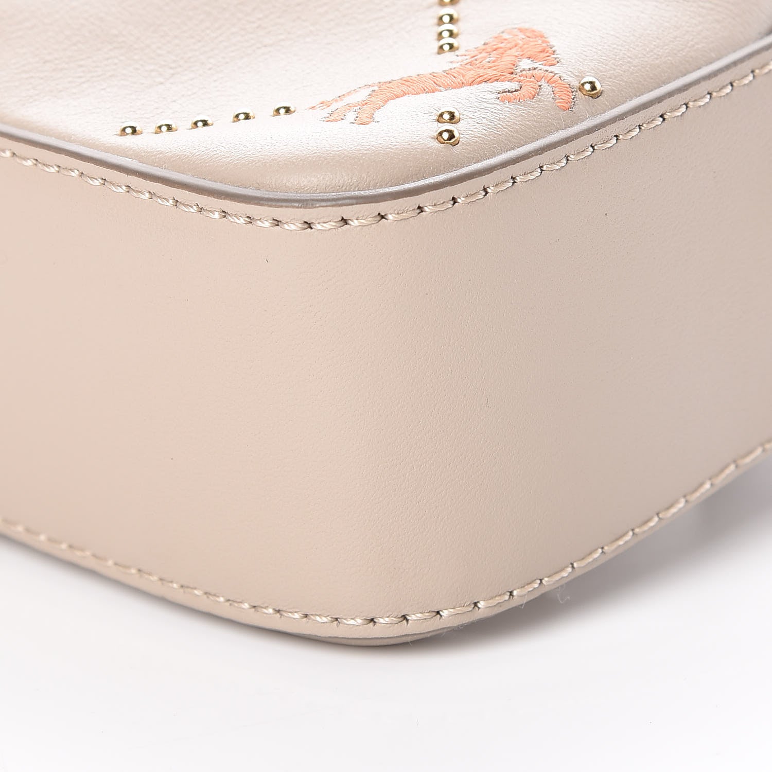 Chloe Smooth Calfskin Little Horses Embroidered Signature Belt Bag Pastel Grey 9 of 10