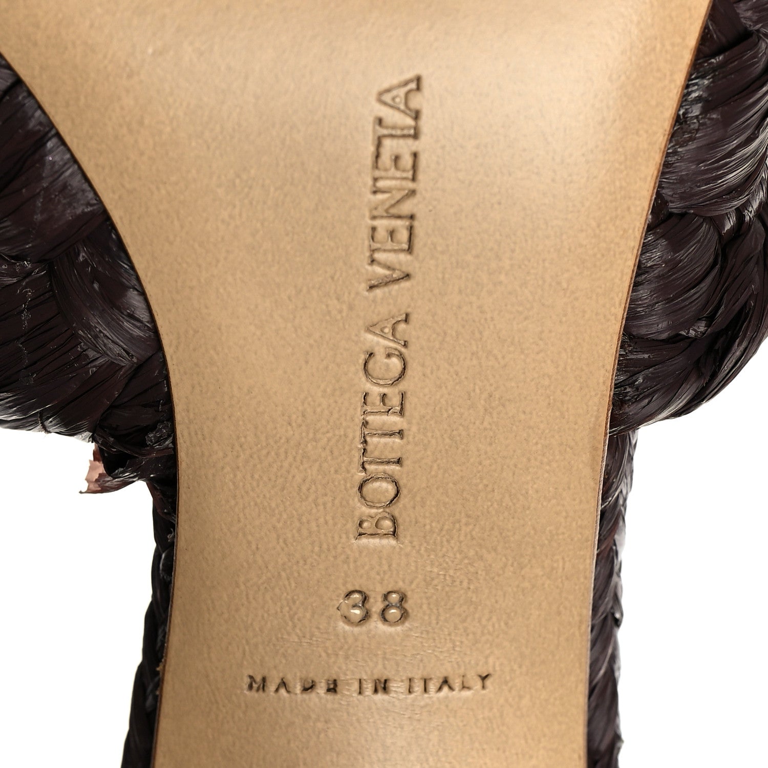 Bottega Veneta Raffia Twisted Intrecciato Stretch Mule Sandals 38 Bitter Chocolate 7 of 9