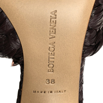 Bottega Veneta Raffia Twisted Intrecciato Stretch Mule Sandals 38 Bitter Chocolate 7 of 9