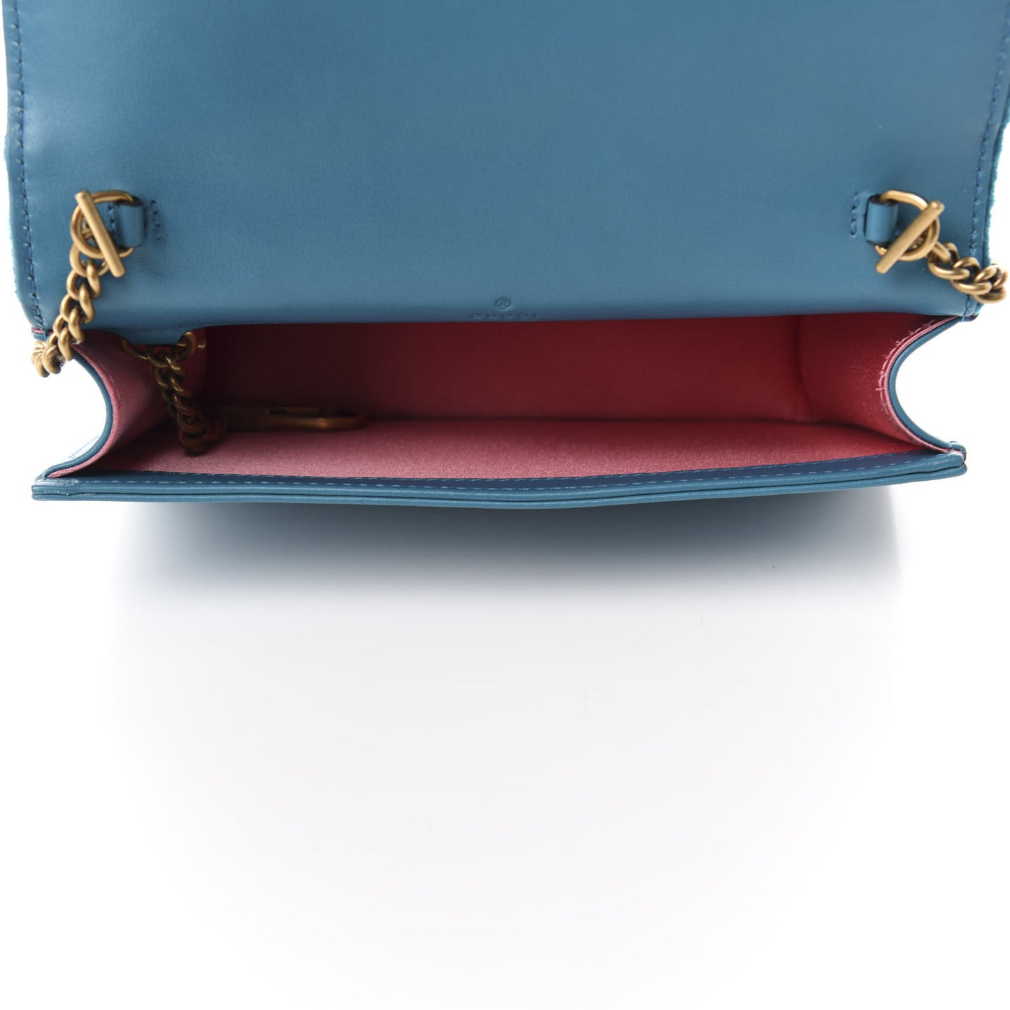Velvet Matelasse GG Marmont Mini Bag Pavone Cyan