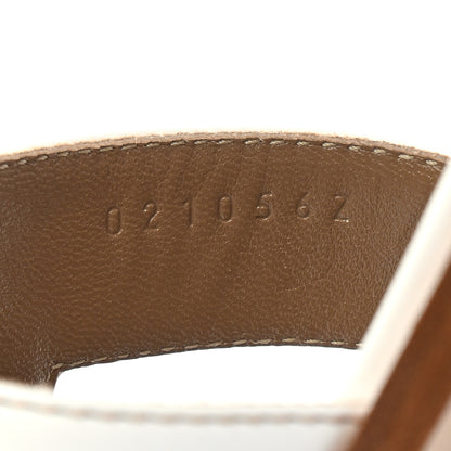 Hermes Box Calfskin Oran Sandals 37.5 White 8 of 9