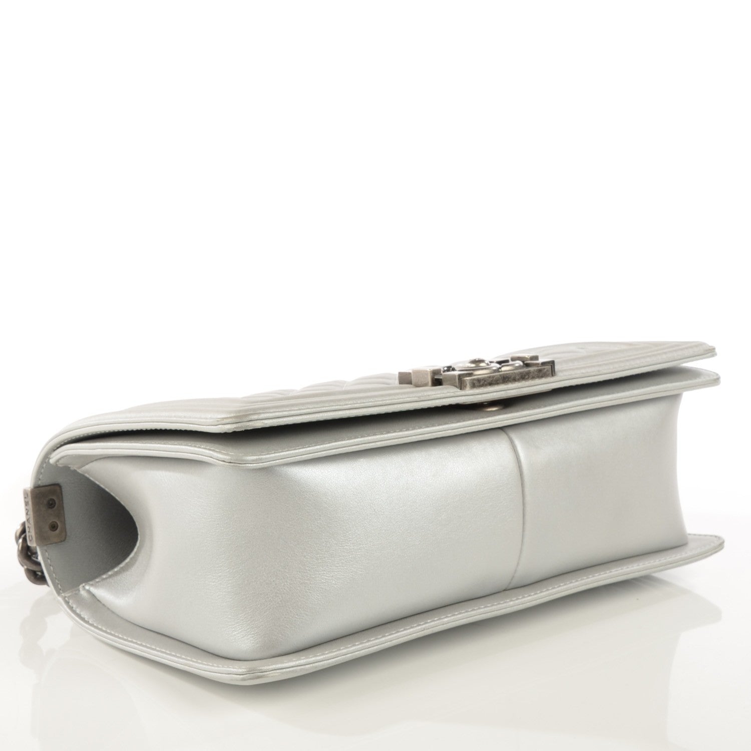 Chanel Metallic Calfskin Quilted Medium Boy Flap Silver 5 of 10