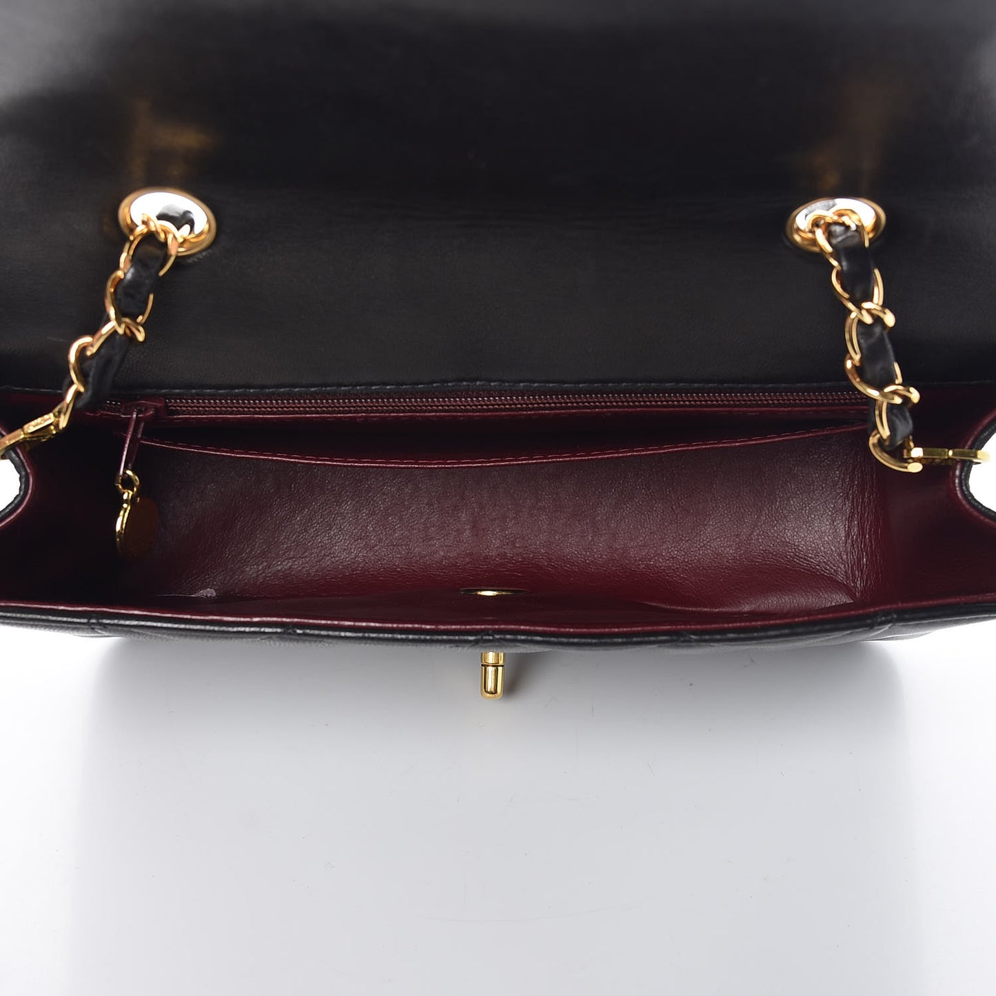 Lambskin Quilted Small Single Flap Black