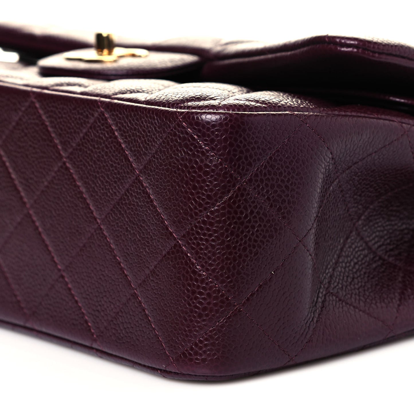 Caviar Quilted Jumbo Double Flap Burgundy