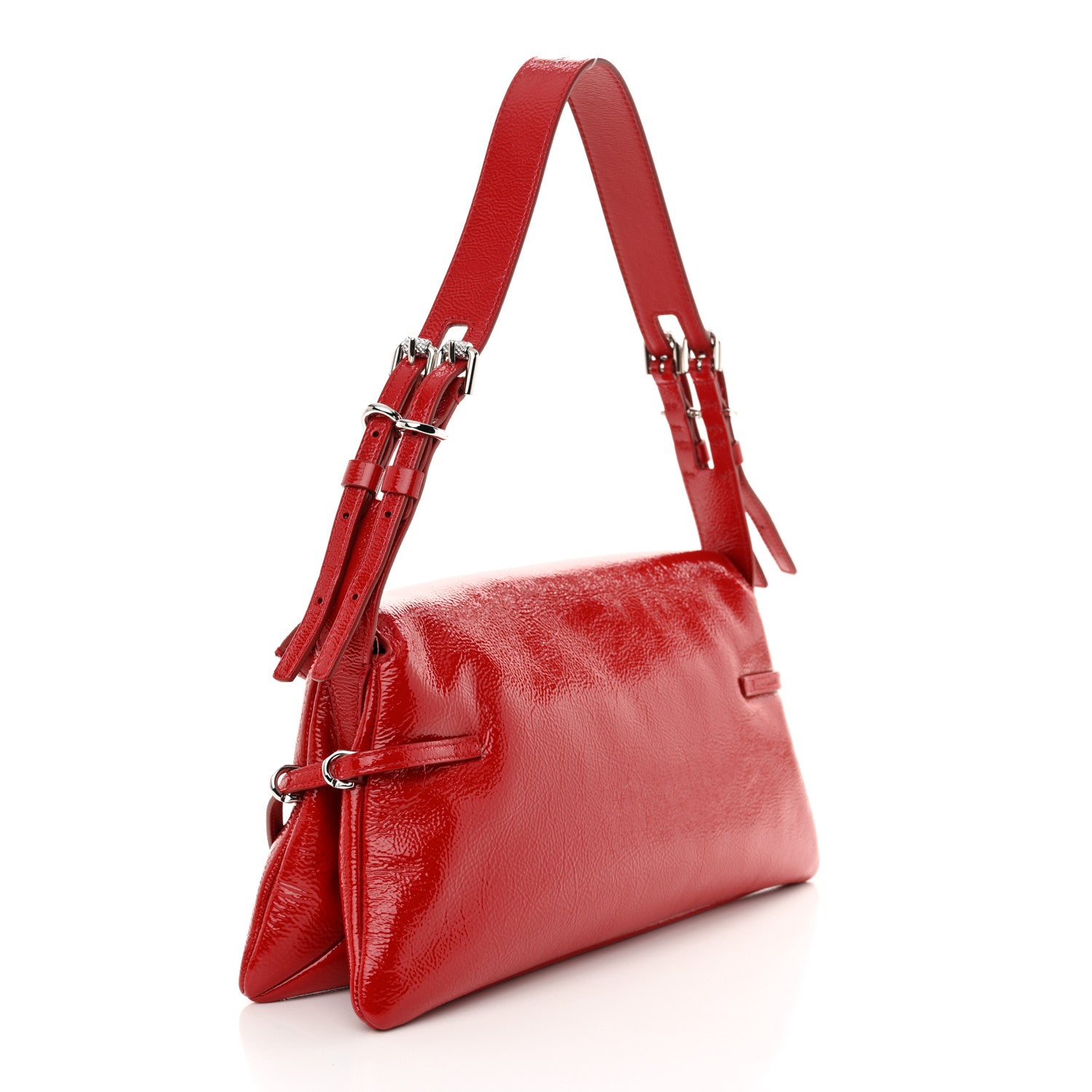 Givenchy Patent Calfskin Small P'tit Voyou Shoulder Bag Vermillon 3 of 14