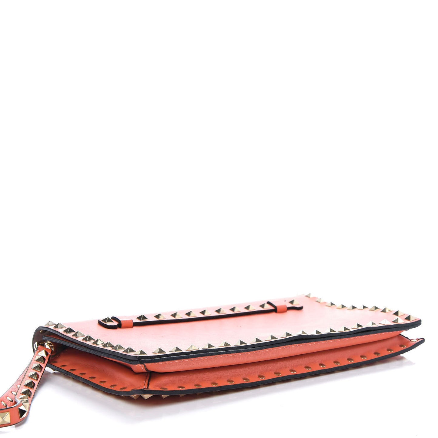 Nappa Rockstud Wristlet Clutch Coral