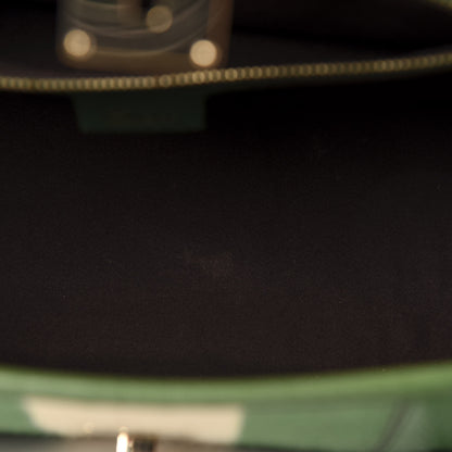 Gucci Calfskin Web Bamboo Bullet Satchel Green 8 of 13