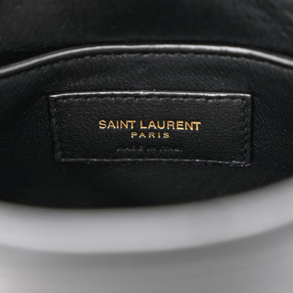 Saint Laurent Lambskin Quilted Monogram Baby Victoire Chain Clutch Bag Black 6 of 11