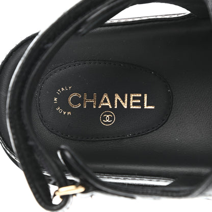 Chanel Grained Calfskin Velcro Dad Sandals 38.5 Black 6 of 8