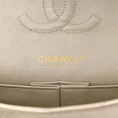 Chanel Iridescent Calfskin Quilted Medium Double Flap Light Gold 6 of 12