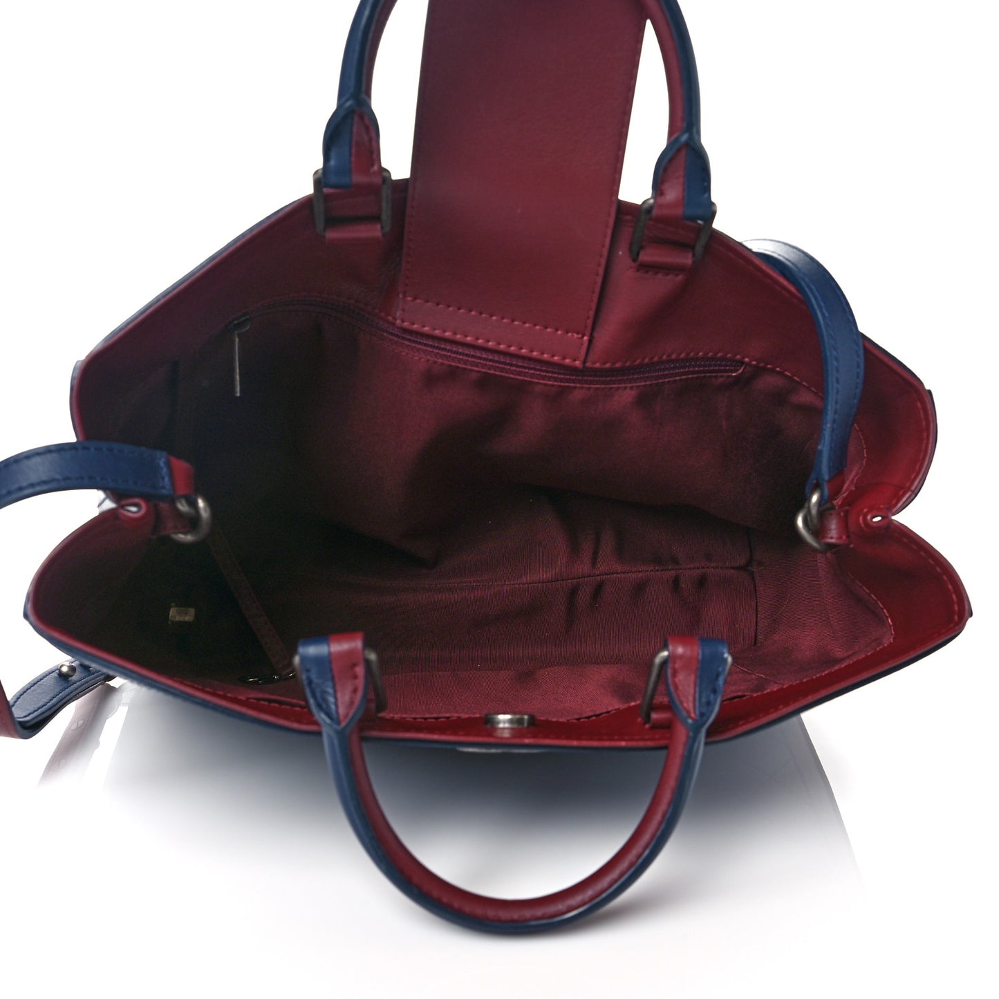 Bullskin Stitched Large Bi-Color Shopping Tote Blue