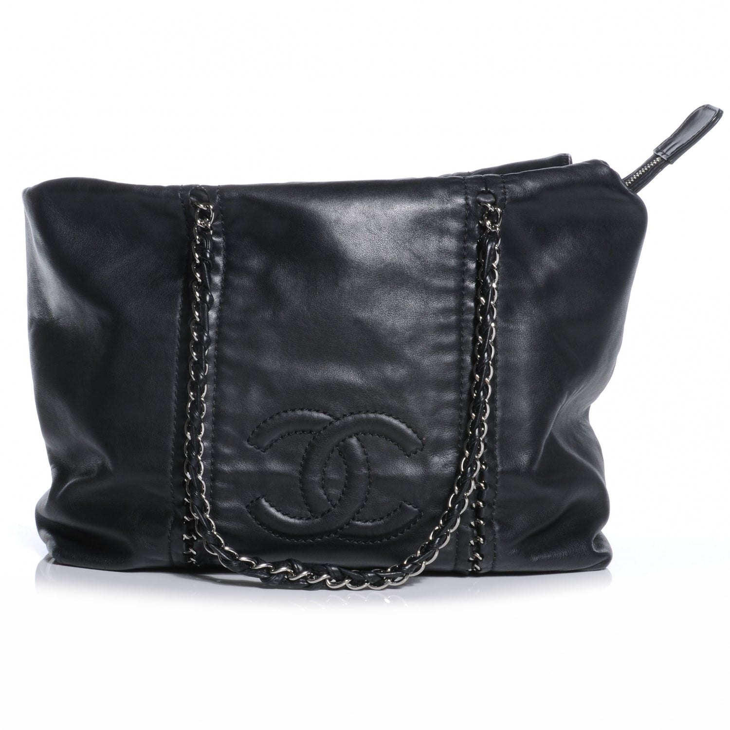 Chanel Calfskin Leather Luxe Ligne Tote Black 1 of 6