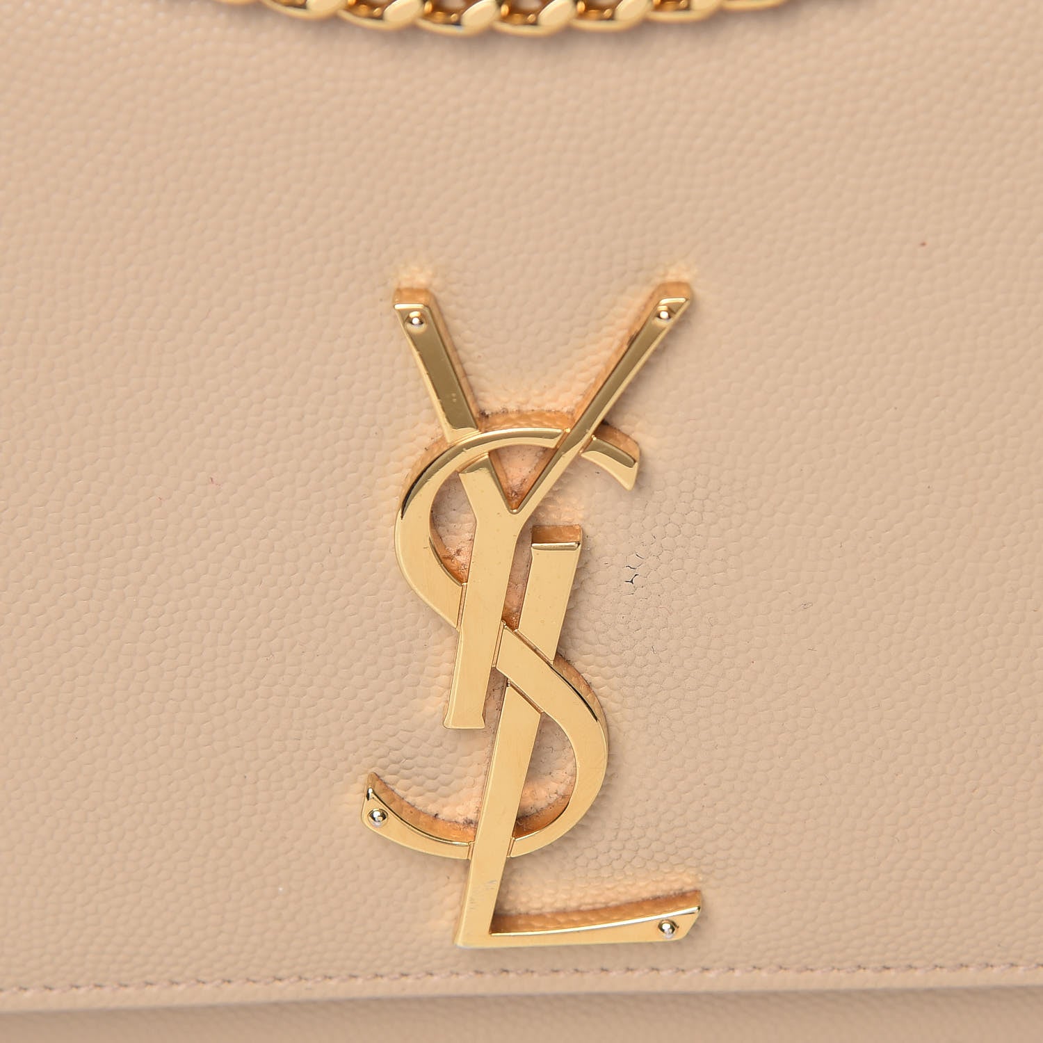 Saint Laurent Grain De Poudre Medium Monogram Kate Satchel Nude Powder 13 of 13