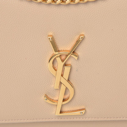 Saint Laurent Grain De Poudre Medium Monogram Kate Satchel Nude Powder 13 of 13