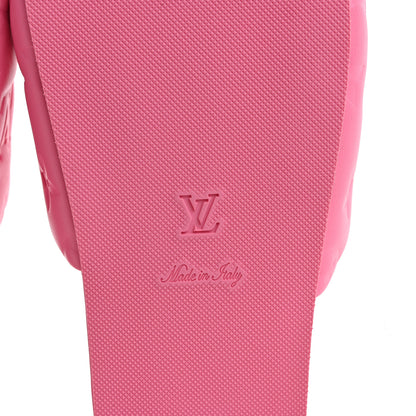 Louis Vuitton Lambskin Embossed Monogram Jumbo Flatform Mule Sandals 38 Rose Pop 7 of 10