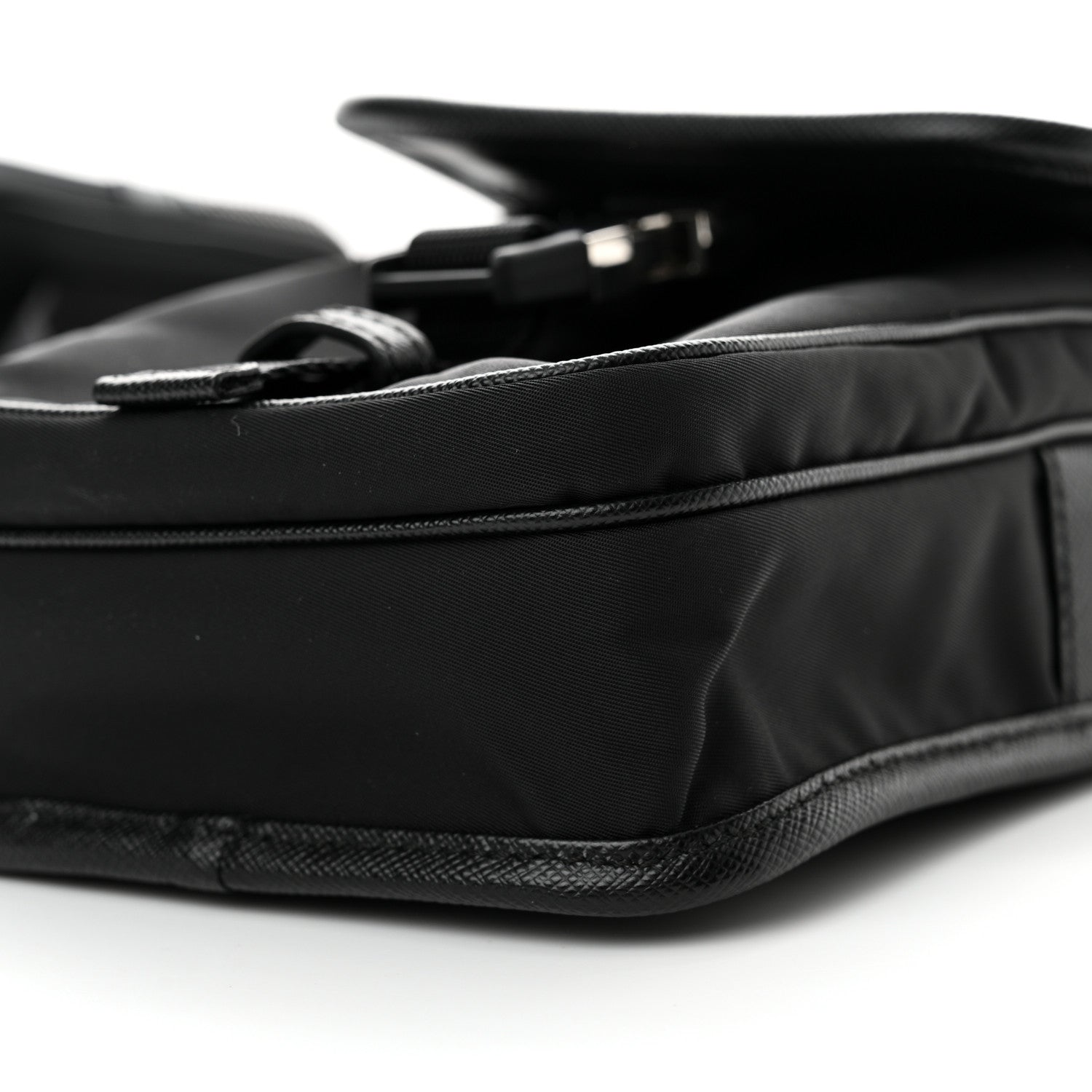 Prada Re-Nylon Saffiano Mini Pocket Single Snap Buckle Messenger Bag Black 10 of 11
