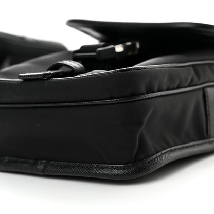 Prada Re-Nylon Saffiano Mini Pocket Single Snap Buckle Messenger Bag Black 10 of 11