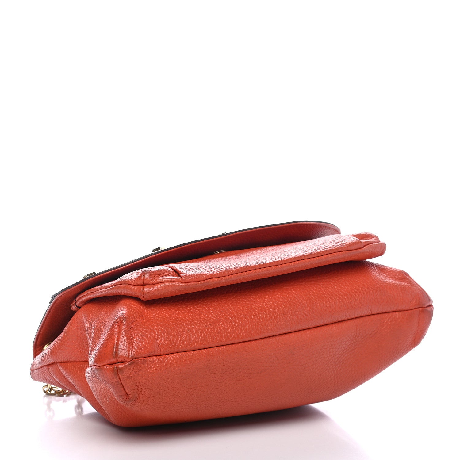 MCM Grained Calfskin Studded Shoulder Bag Orange 4 of 13