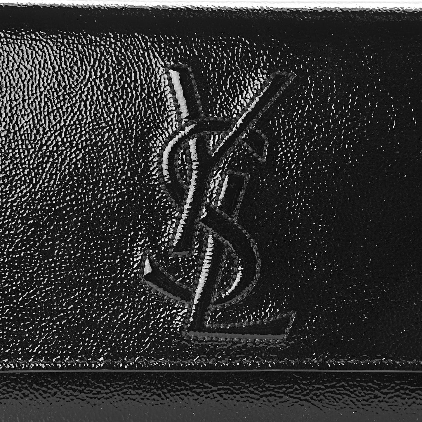 Textured Patent Monogram Large Belle De Jour Clutch Black