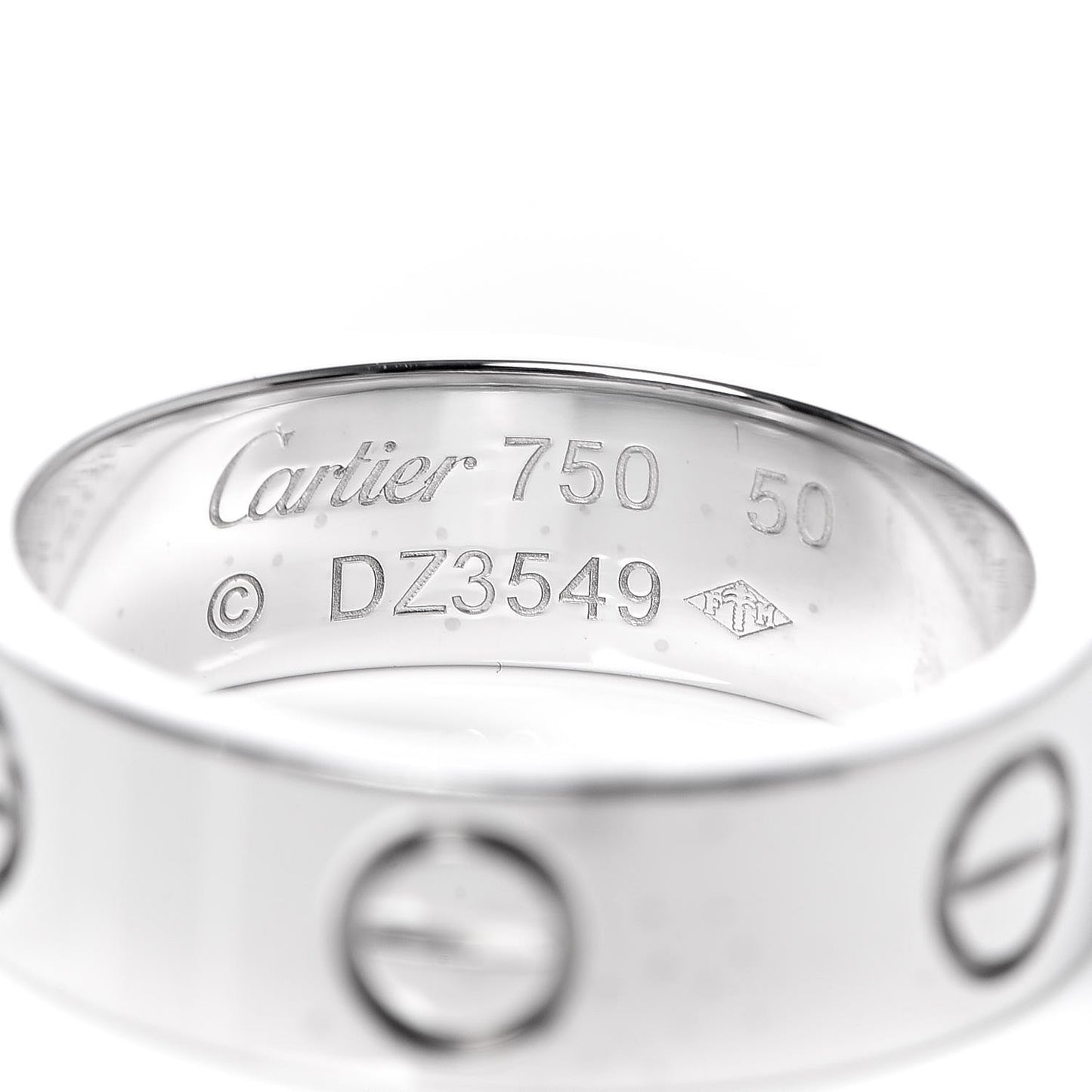 18K White Gold 5.5mm LOVE Ring 50 5.25