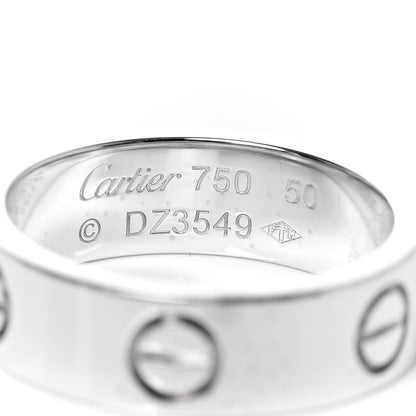 Cartier 18K White Gold 5.5mm LOVE Ring 50 5.25 4 of 4