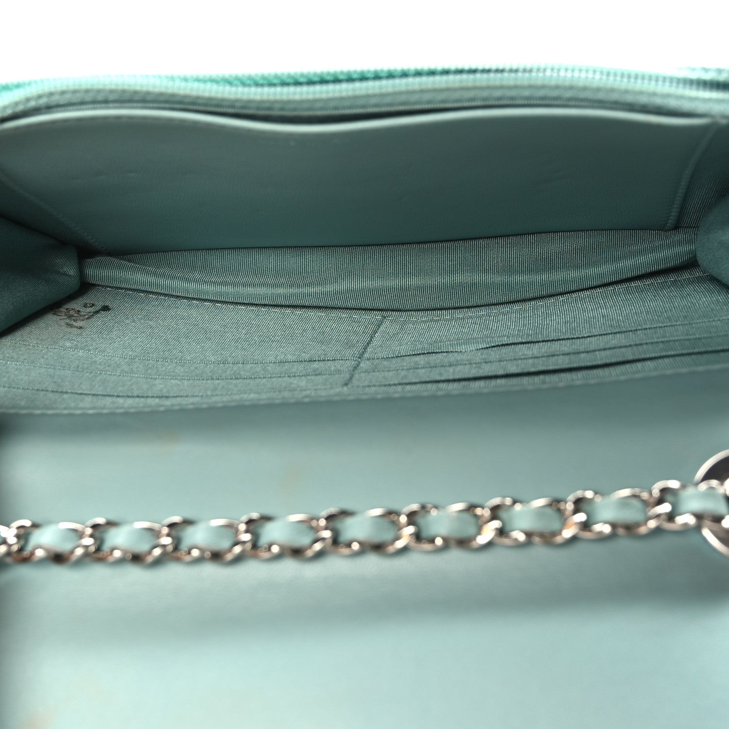 Chanel Lambskin Quilted Trendy CC Wallet On Chain WOC Light Blue 5 of 9
