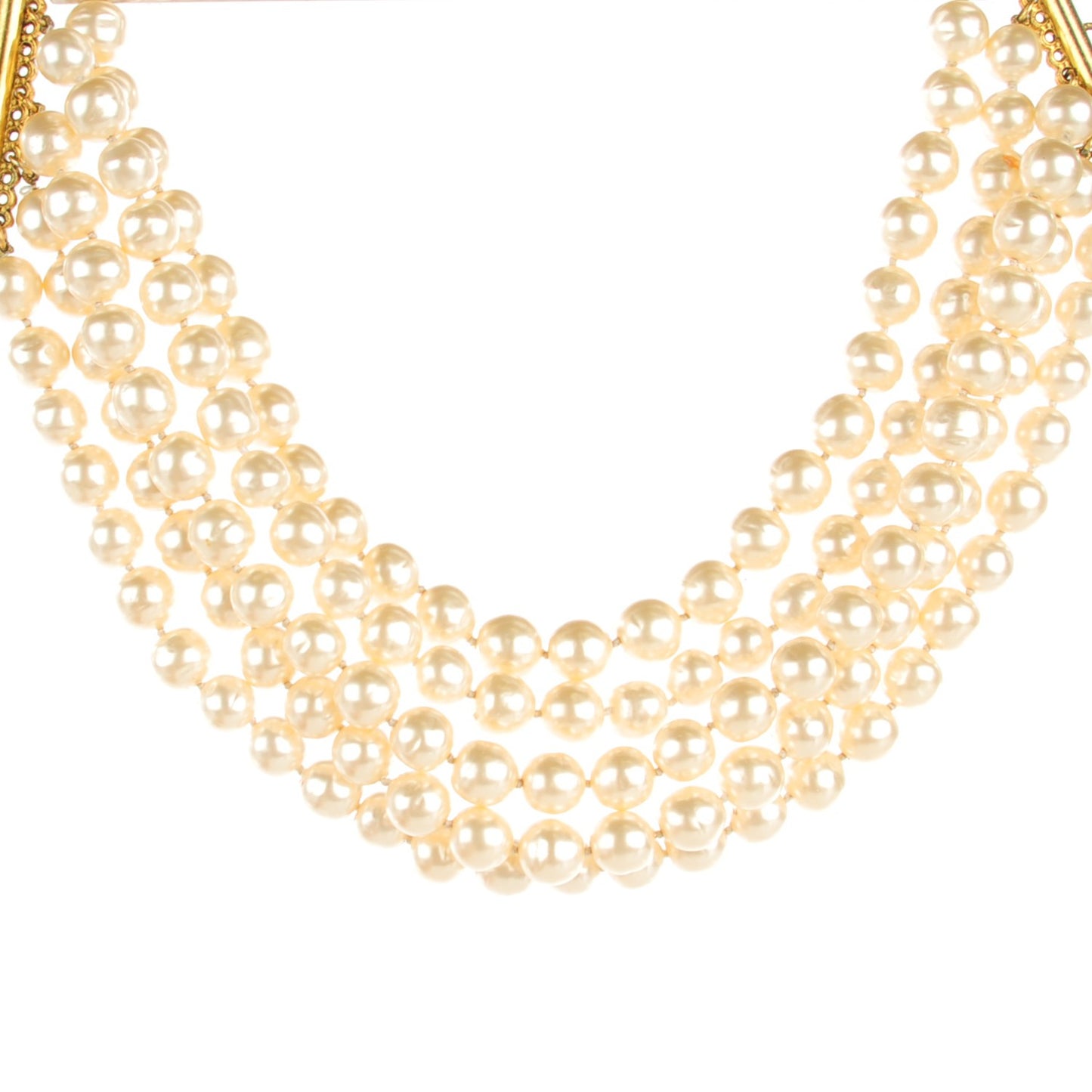 Pearl Layered Choker Necklace Gold