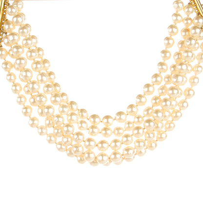 Chanel Pearl Layered Choker Necklace Gold 1 of 7