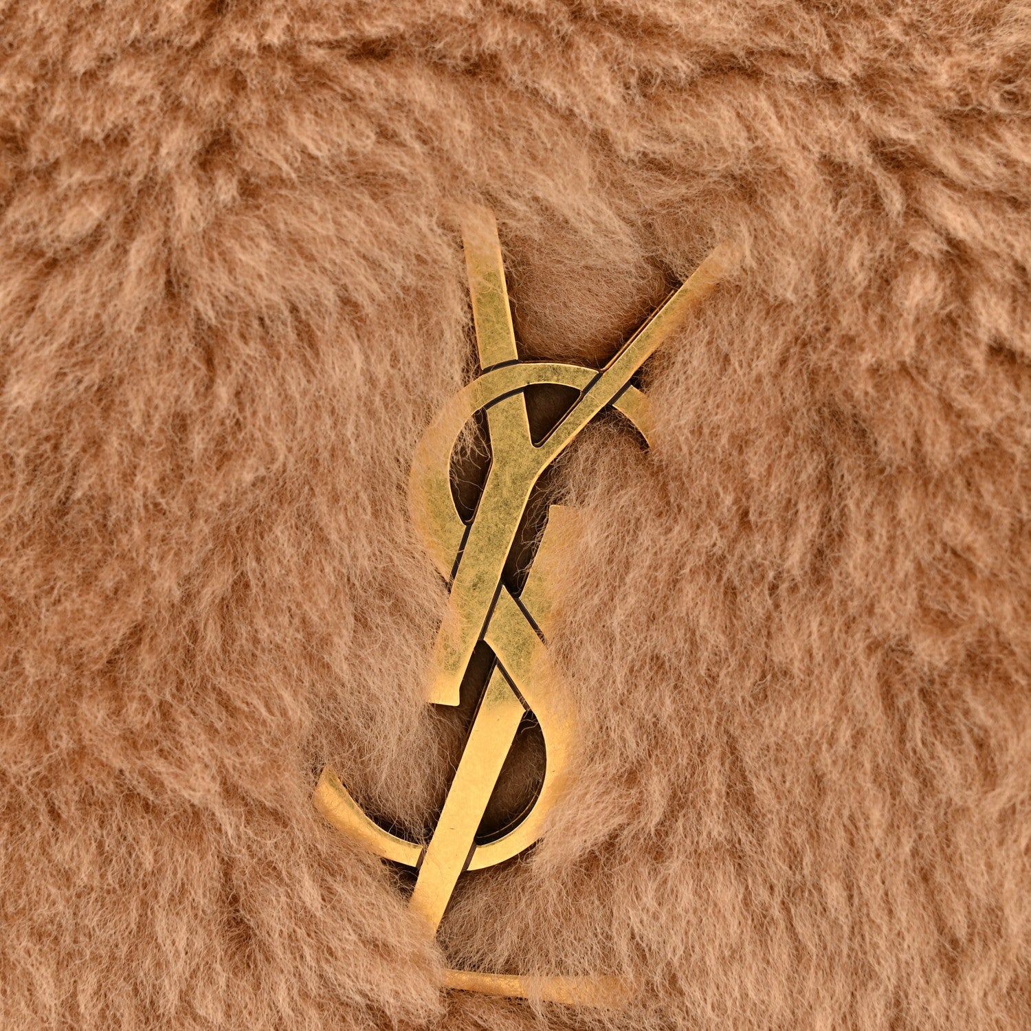 Saint Laurent Shearling Calfskin Small Reversible Monogram Kate Satchel Ecru Dark Brown 12 of 12