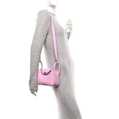 Hermes Taurillon Clemence Mini Lindy 20 Mauve Sylvestre 2 of 14