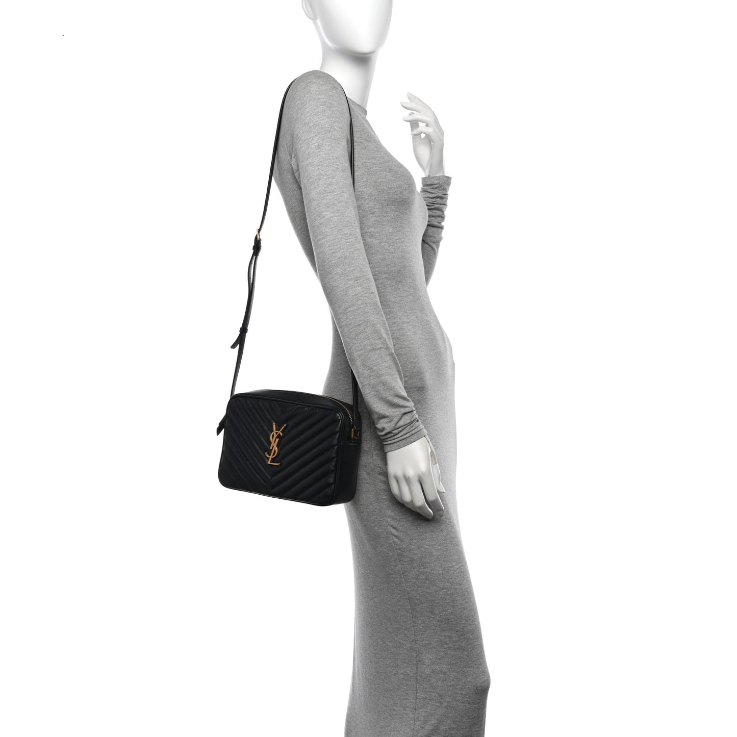 Calfskin Matelasse Monogram Lou Camera Bag Black